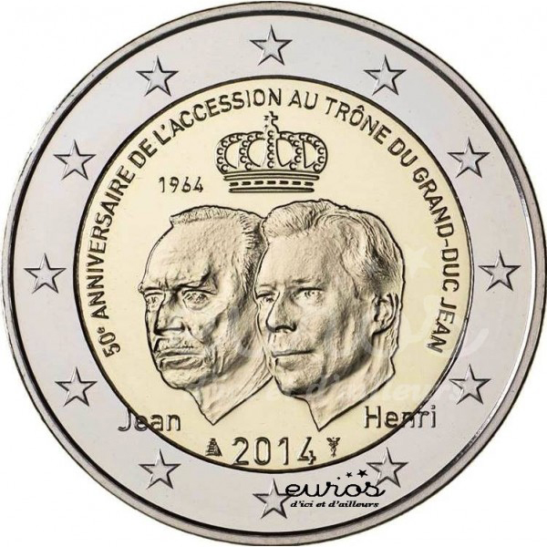 Monnaie 2 € - 2014 - 50 ans de l'accession au trône du G.-D. Jean
