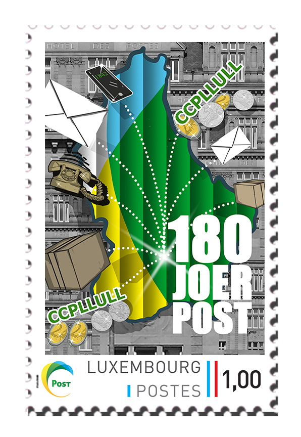 Stamp meng.post - 180 Joer POST