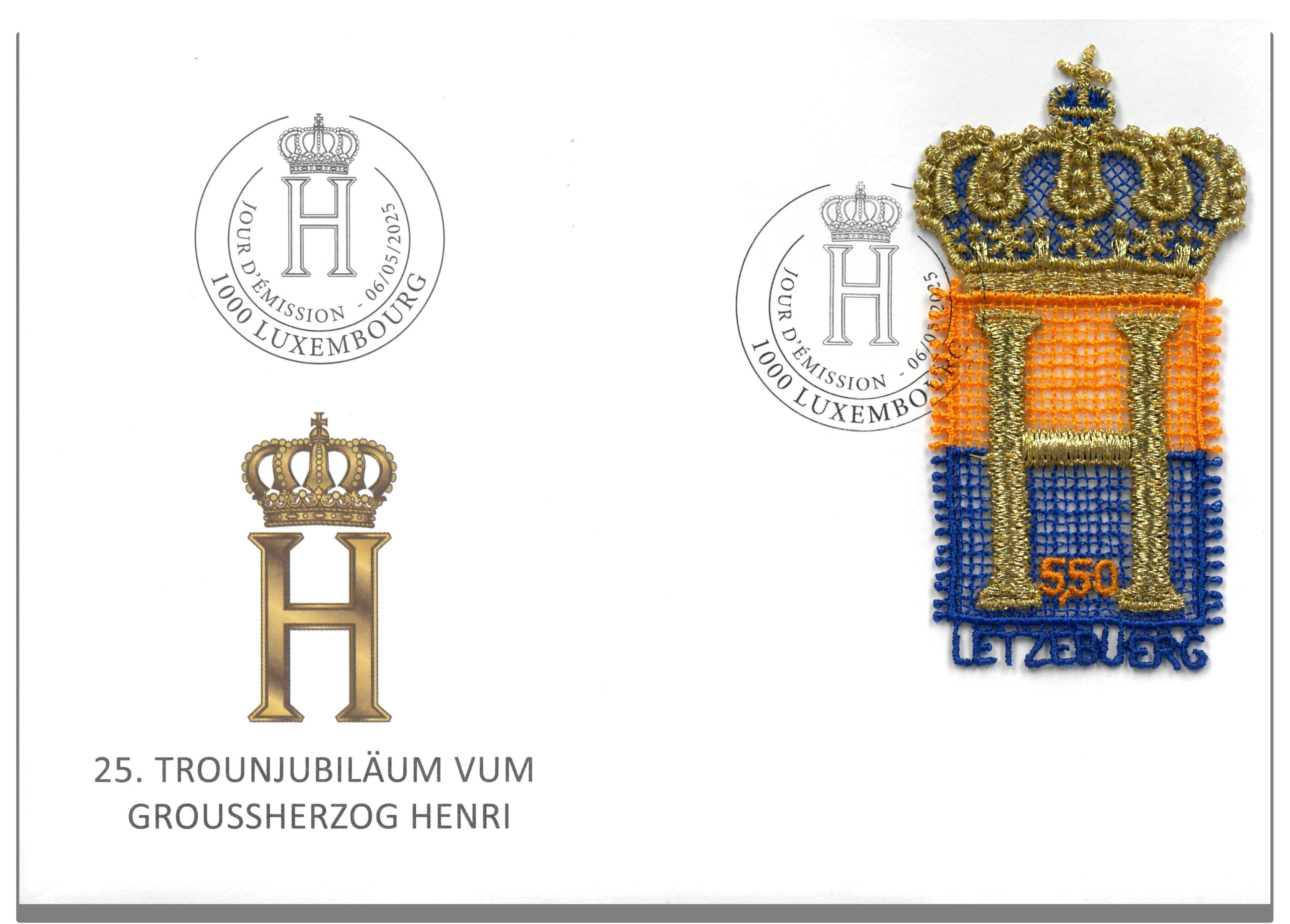 FDC - Thronjubilaum Großherzog Henri (H)