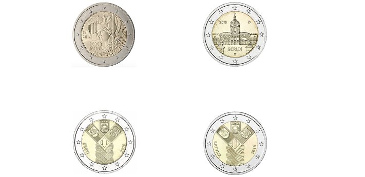 Gedenkmünzenset 2018-1 (AT-DE-EE-LV)