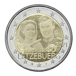 2 euros 2021-1B 40 ans Mariage Grand Duca