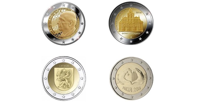 Gedenkmünzenset 2016-6 (LV2-GR-GR2-MT2)