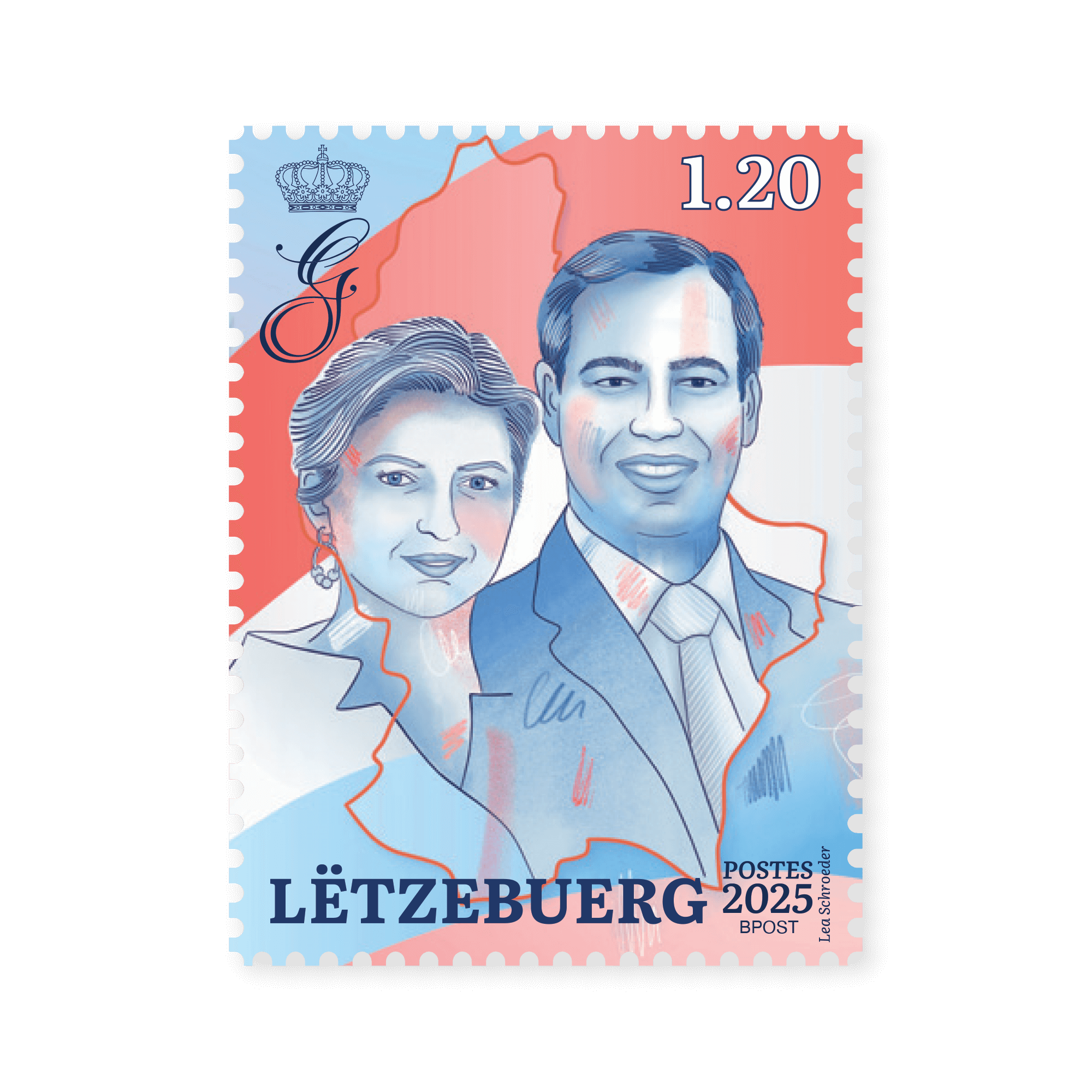 Stamp - Grand Ducal couple