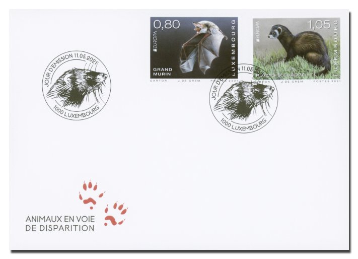 FDC EUROPA 2021 - Gefährdete Wildtiere