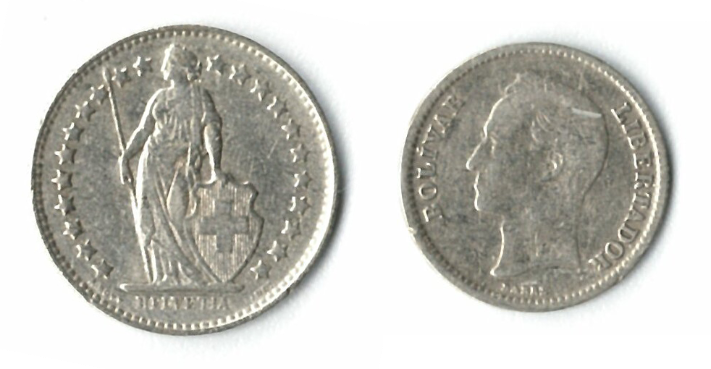 Les plus petites monnaies en argent de l'histoire - Set 9 (CH+VE)