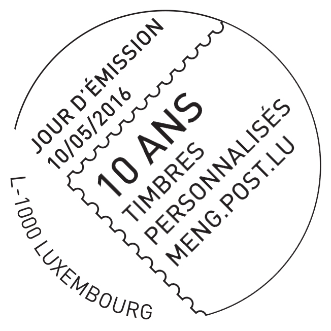 10 ans timbres personnalisés Meng.post.lu