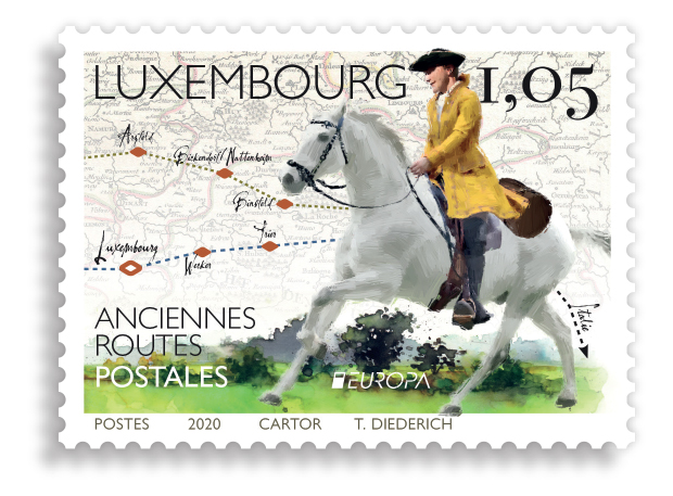 Europa 2020 ancienne route postale (1,05 Eur)