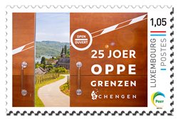Stamp meng.post - 25 years Schengen