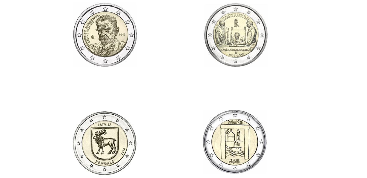 SONDERMUNZEN-Set 2018-5(IT-LV2-MT2-GR)