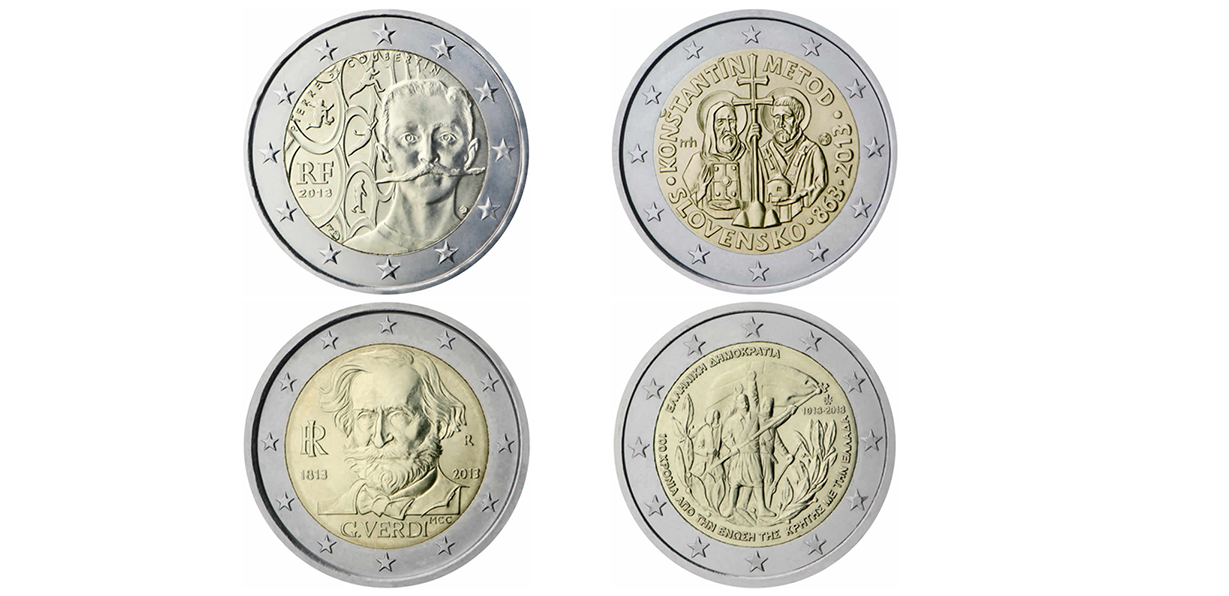 MON.SET COMMEMORATIF 2013-2(FR-GR-IT-SK)